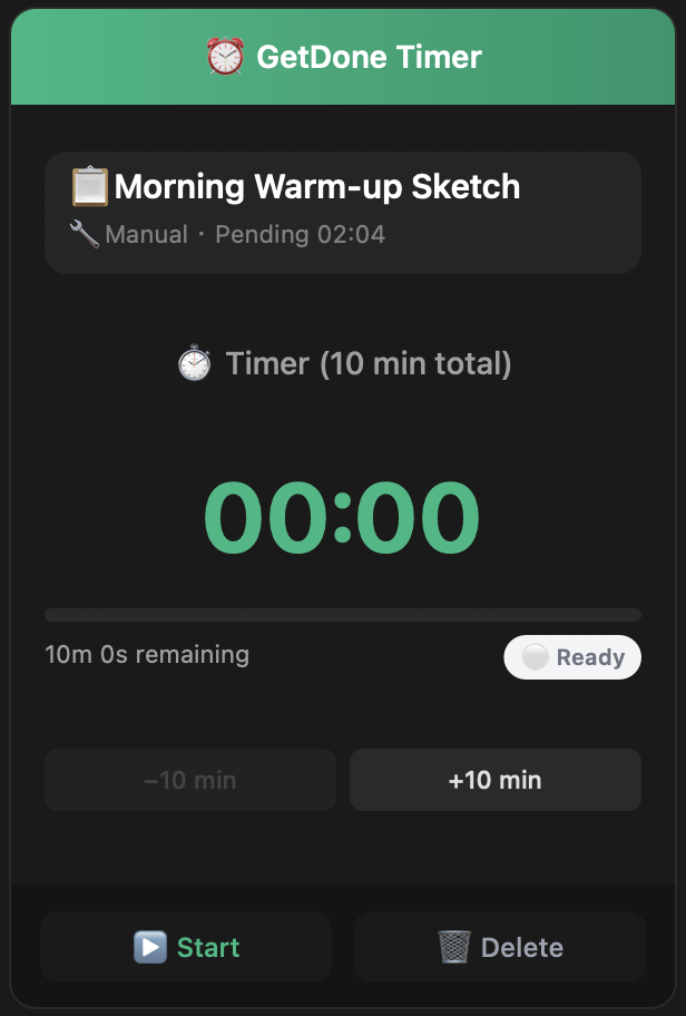 Menubar timer