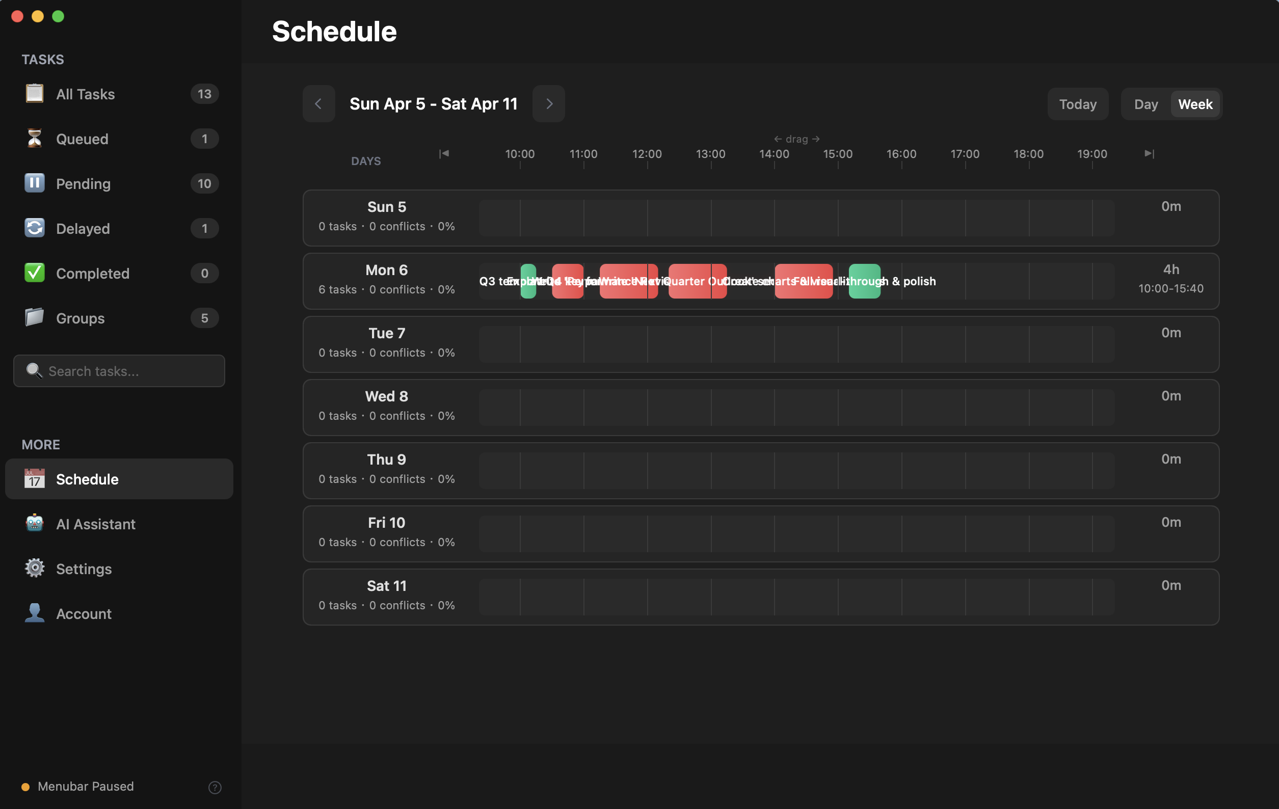 Schedule Week View