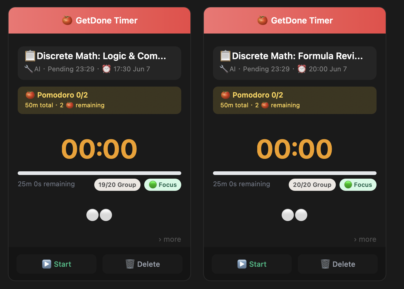 Last 2 sessions — Discrete Math 19/20, 20/20